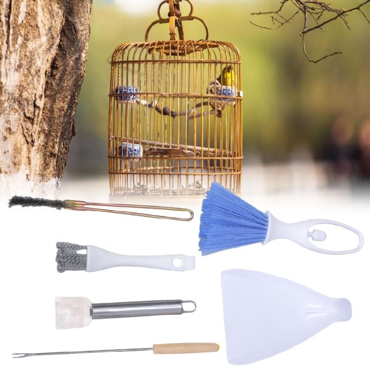 5Pieces Bird Cage Cleaner Kits Stainless Steel Excrement Remover for Parakeets and Small Pet Efficient Cleaning Tools