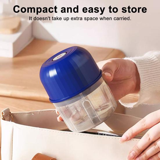 Wireless Electric Grinder with Sharp Blade Rechargeable Mini Size Multipurpose 40W Powerful Garlic Meat Grinder Kitchen Tool