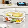 Snack Box Stackable Meal Prep Container with Lids Clear Plastic Food Storage Box Compact Meal Prep Box Kitchen Storage Container