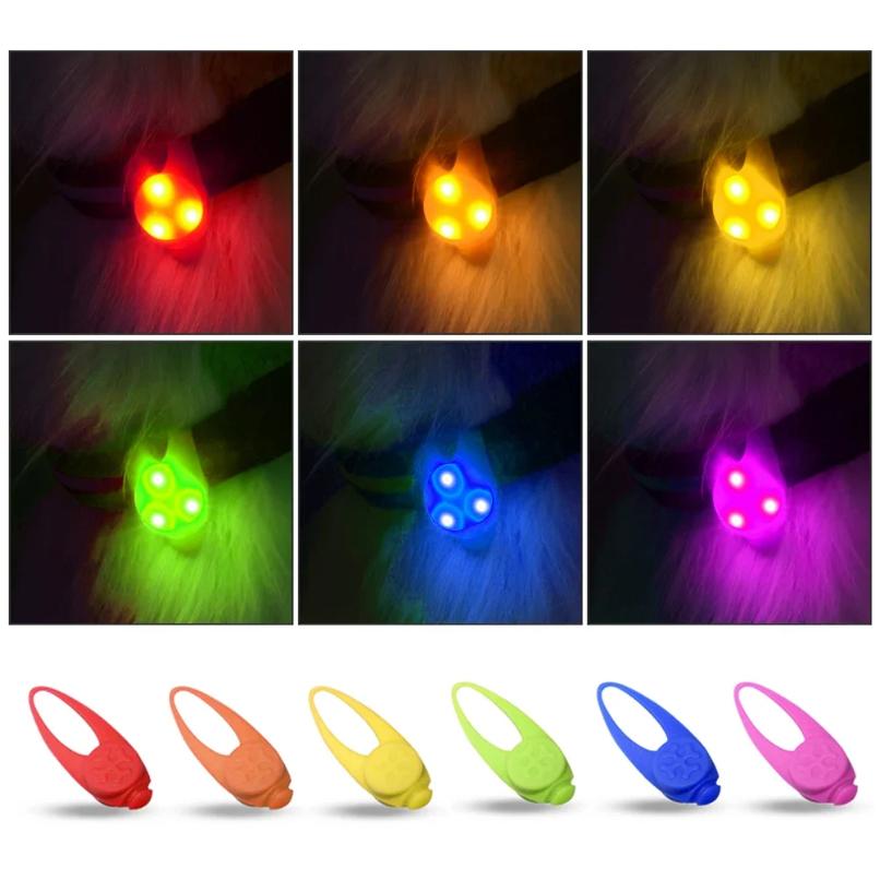 Pet Led Silicone Rubber Pendant Safety Flashing Glow Light Blinking Led Collar Luminous Pendant For Pet Cat Puppy Necklace