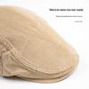 Men's Corduroy Cotton Newsboy Cap - Soft Brim Autumn Beret, Large Size, British Style Pageboy Hat