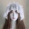 Girl Ruffled Ribbon Headwear Gothic Bows Lace Trim Subculture Headbands Maid Flouncing Veil Hair Ornaments  White