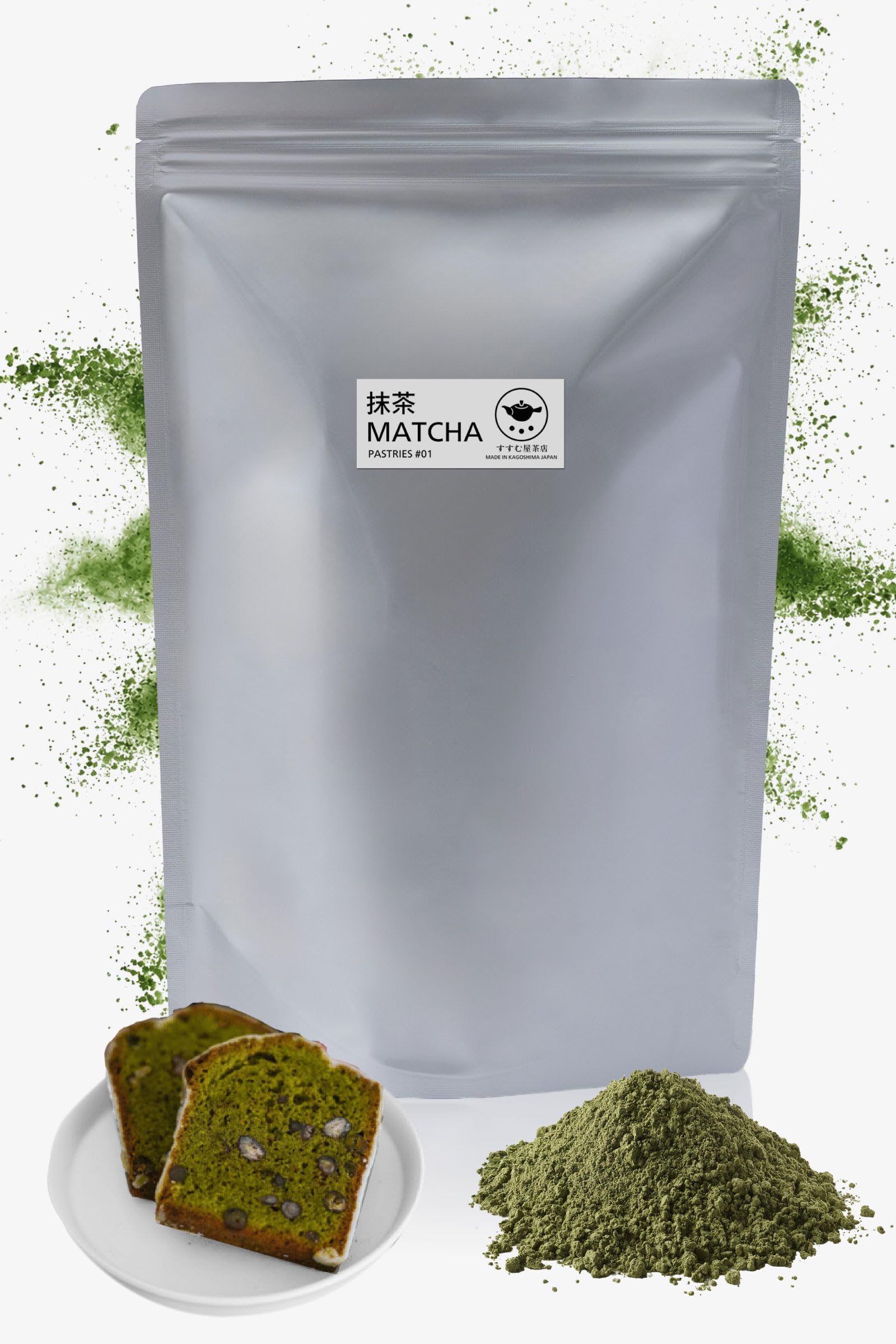Baked Goods Matcha Powder for Matcha powder for pound roll Made with Kagoshima Prefecture green Susumuya Tea Shop Grocery Line PASTRIES [For &