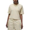 Jordan Essentials Logo Loose Fit Round Neck Short Sleeve Drop Shoulder T-Shirt Women Tops Beige DO5038-234