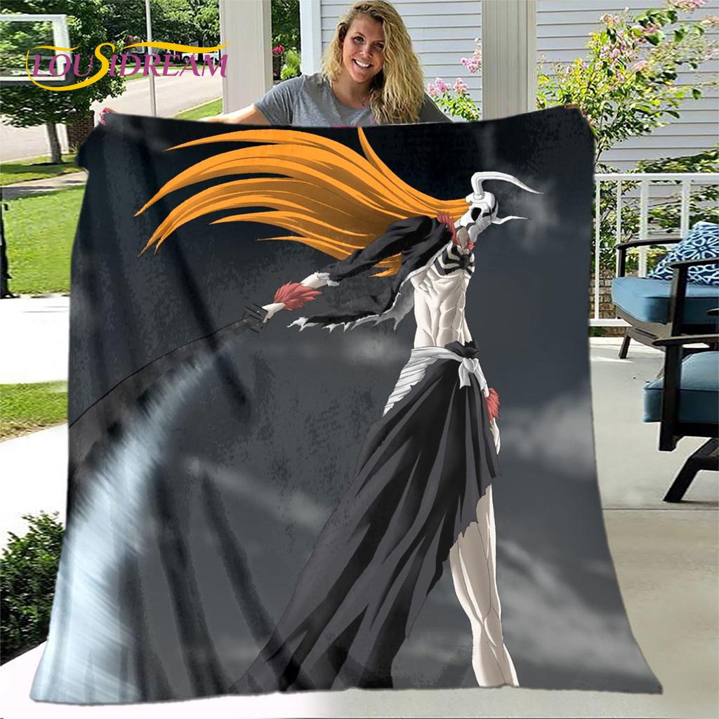 Japonské anime Bleach Kreslená měkká plyšová deka, flanelová deka přehoz na obývací pokoj ložnici postel pohovku piknikovou pokrývku pro děti