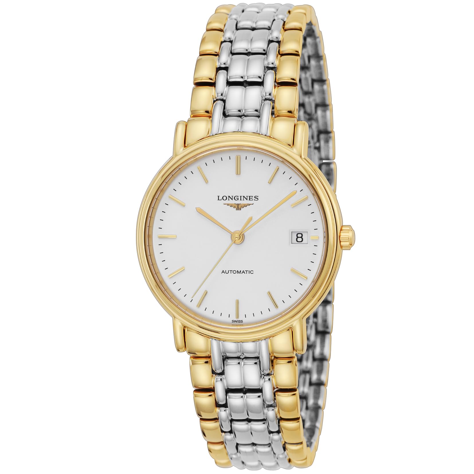 

Watch PRESENCE Automatic Winding Waterproof for Daily Use Sapphire Glass White Dial Stainless Steel Silver x Gold [Longines] Men s L4.821.2.12.7 білий