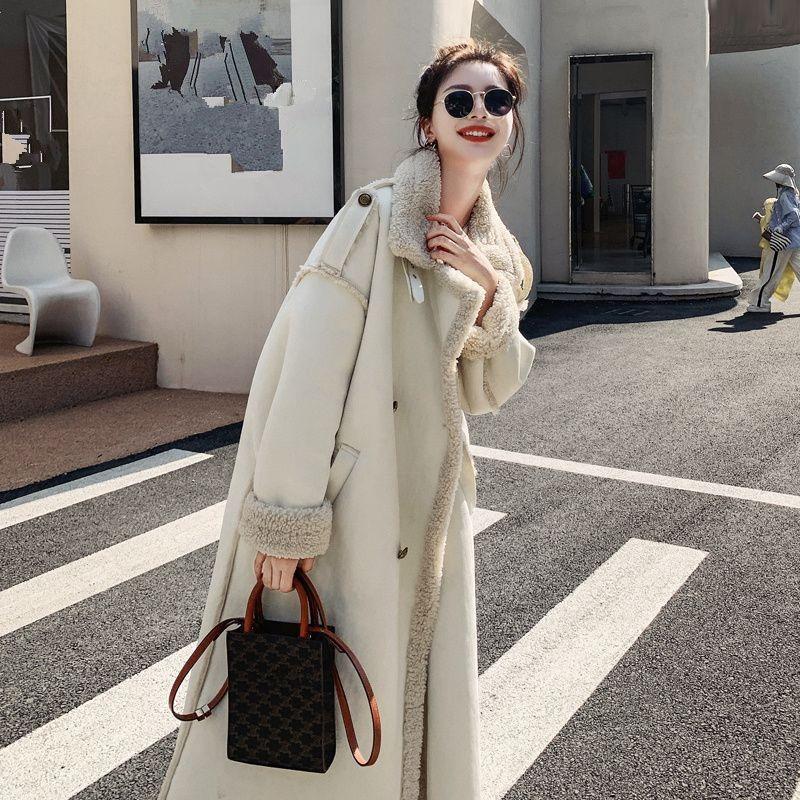 Winter new imitation lamb wool coat women's medium and long high-end loose thickened fur integrated coat