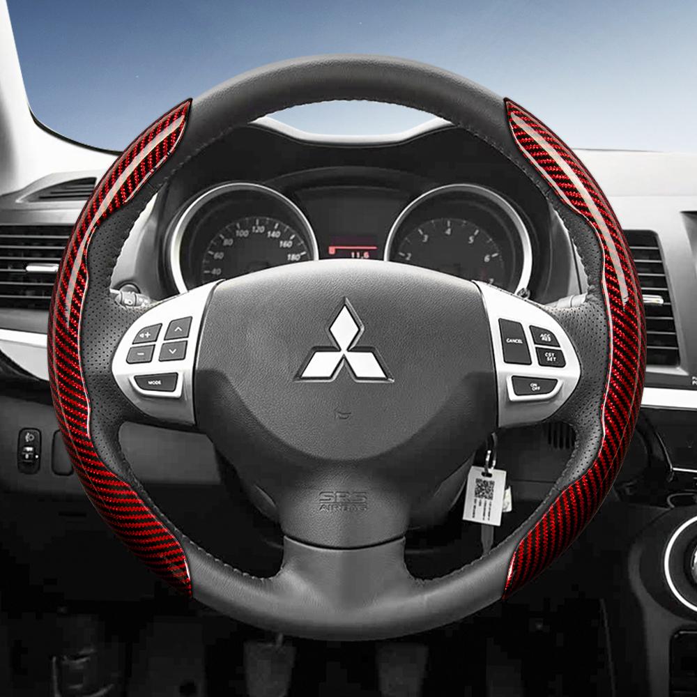 Suitable for Mitsubishi Carbon Fiber Texture Steering Wheel Cover with Segmented Quick-Release Design Triton L200 XpanRvr Xf
