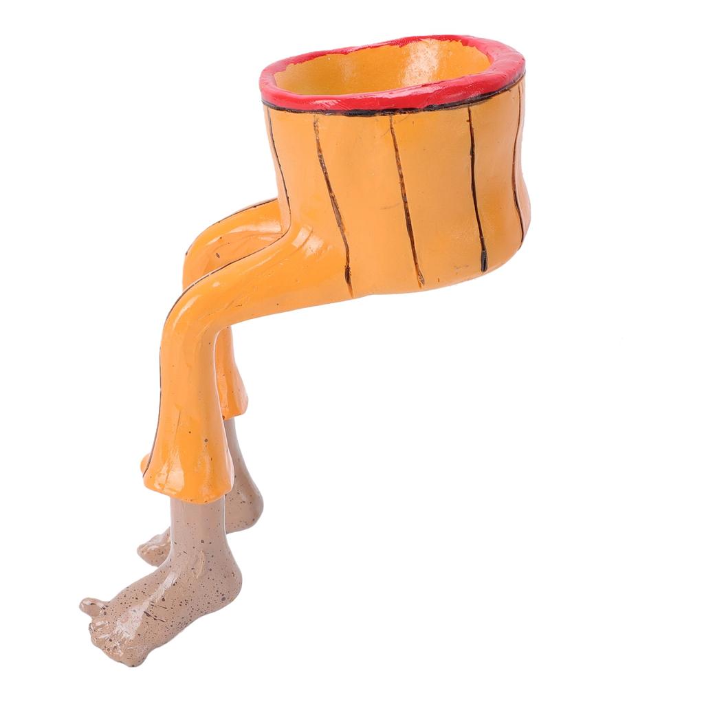 Funny Planter for Indoor Plants Creative Half Body Design Resin Planter with Pants Legs Cute Decorative Pot for
