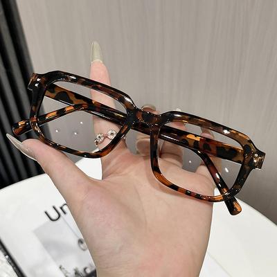 Ultra Light Retro Men'S And Women'S Anti Blue Light Double Meter Nail Square Frame Premium Glasses Plain Glasses