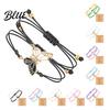Durable Wax Cord Bracelet 2Pcs/Set Couple Adjustable Rope Butterflies Pendant
