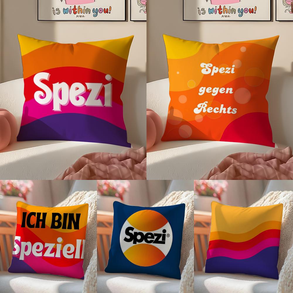 Classic PPaulaner Spezi Logo Cushion Cover Pillowcase Short Plush Invisible Zipper Room Sofa Cushion Cover