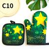 2pc/set Christmas Printed Oven Gloves, Heat Resistant and Heat Resistant Microwave Oven Glove Set