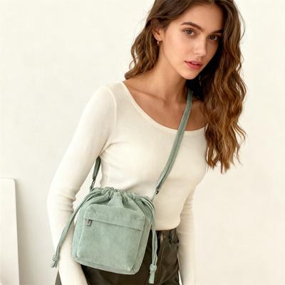Korean Style Drawstring Bucket Bag - Women's Casual Lightweight Crossbody Bag, Youthful Middle Shoulder Bag Wholesale