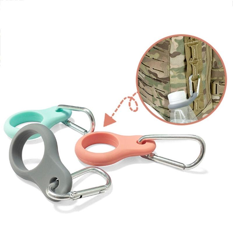 3Pcs Portable Water Bottle Carrying holder Silicone Hanging buckles Secure Water Bottle Holder with Carabiner Belt Clip