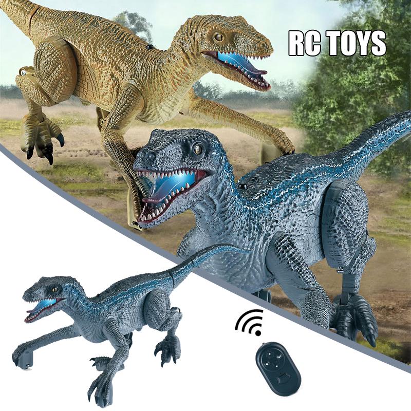 Remote Control Dinosaur Toys with LED Light and Movable Joint Battery Powered Birthday Xmas Gift for Kids Boys Girls