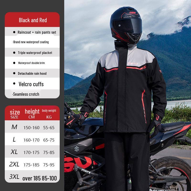 Unisex Raincoat Set: Split Design, Full Coverage, Heavy Rain Protection for Electric Motorcycle Riders