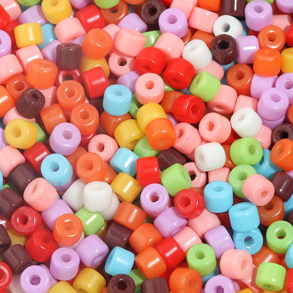 Multicolor 6mm Czech Glass Beads Cylindrical Loose Seed Rice Bead for Jewelry Making Bracelet Necklace Beading Supplies