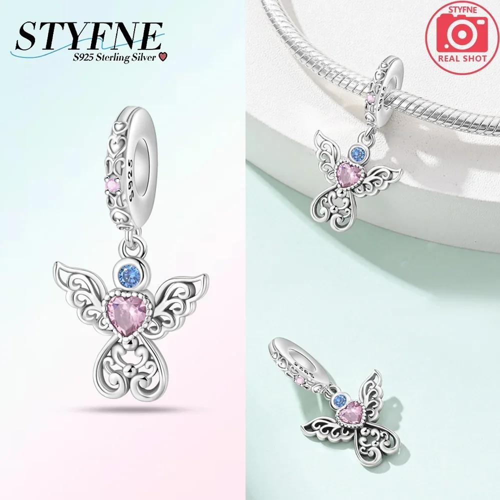 Authentic Original Charm Bead Components Brown Bear Pink Zircon Blue Heart Lucky Fortune Bead Components Compatible With Bracelet High Quality Fine