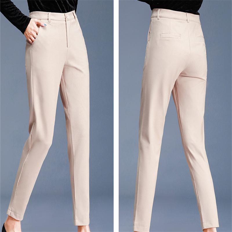 2022 Spring Autumn new Fashion simple HighWaist Slim Lady Pants Elegant High Waist leisure Straight Trousers Femal Business