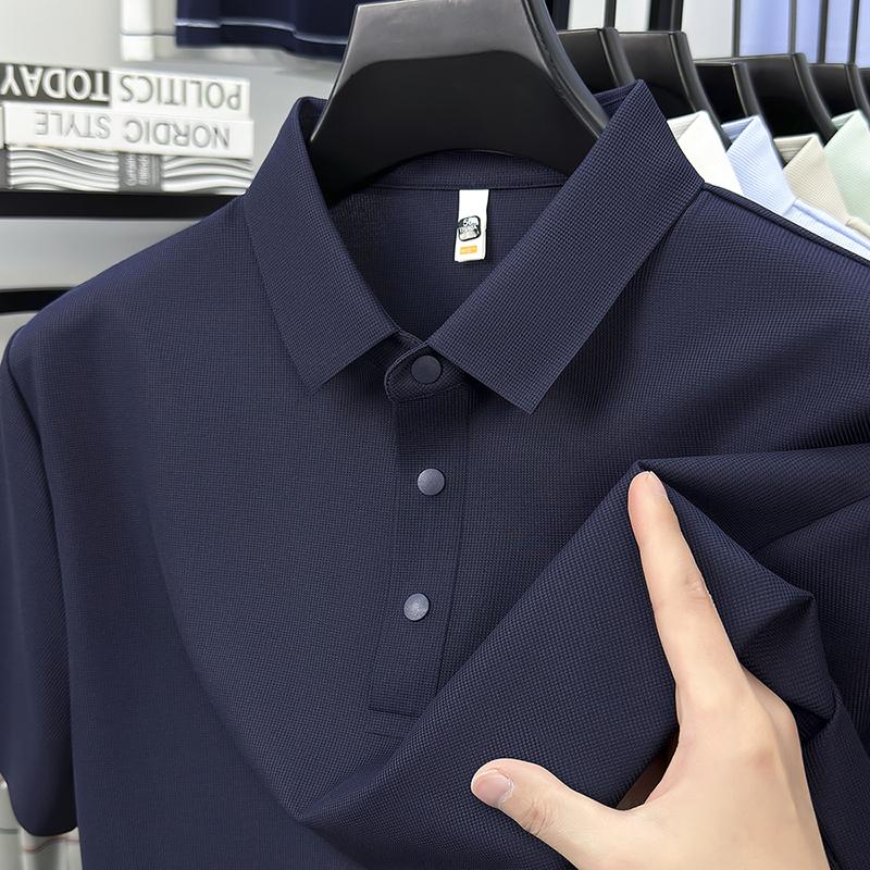 2026 Men's Sporty Polo Waffle Shirt | Moisture-Wicking Golf Tennis Top Sizes S-5XL, Snap Buttons, 7A Antibacterial High Quality
