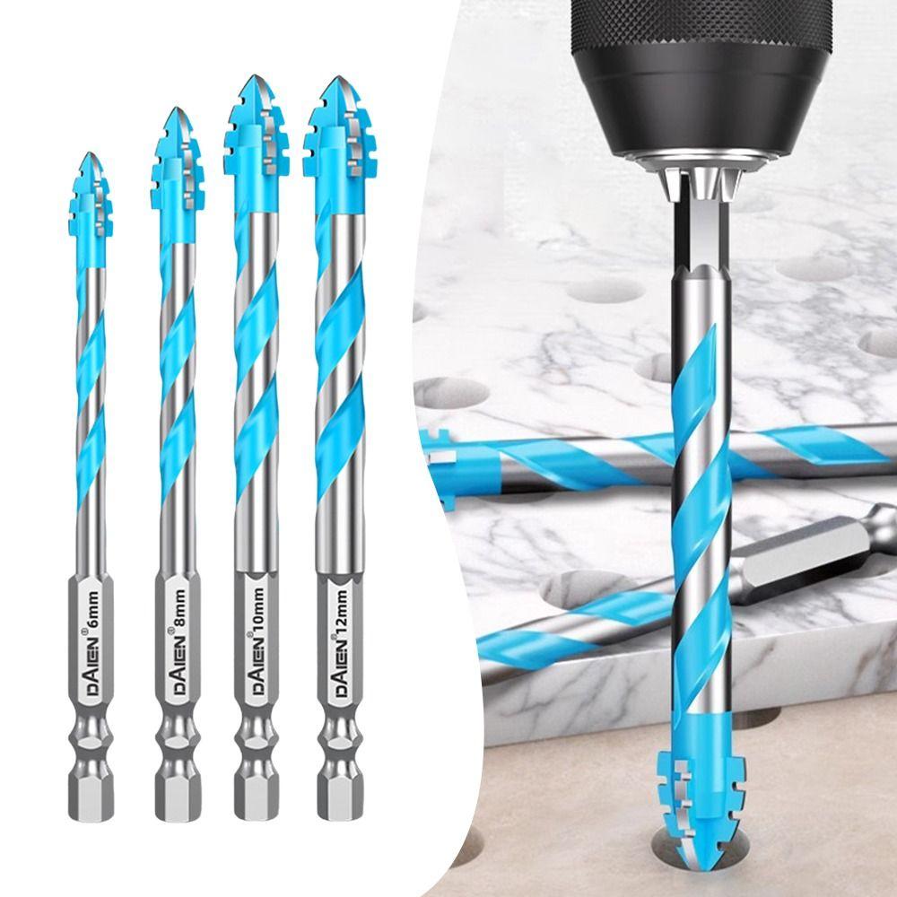 Skewed Head Tile Drill Bit Serrated Hexagonal Shank Drill Bit Set  Drilling Tool