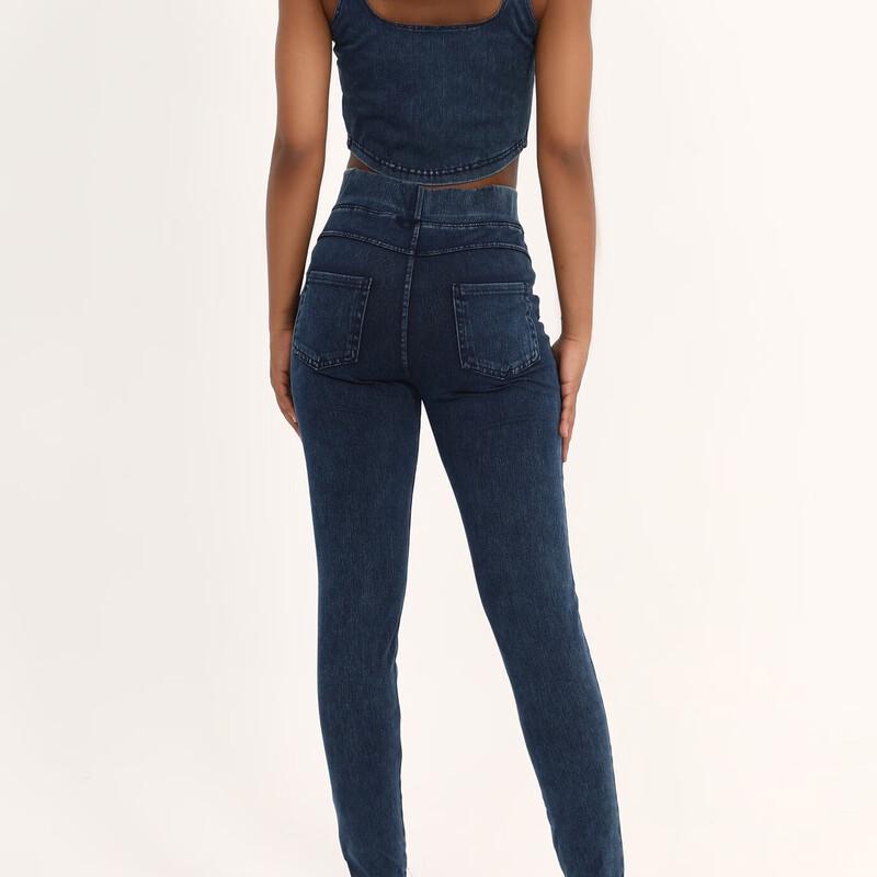 Women's Denim Style High Waist Yoga Leggings