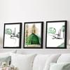 2pcs/set Islamic Style Art Oil Painting Canvas with Wood Frame Draw Wall Decor Home Room Decorations