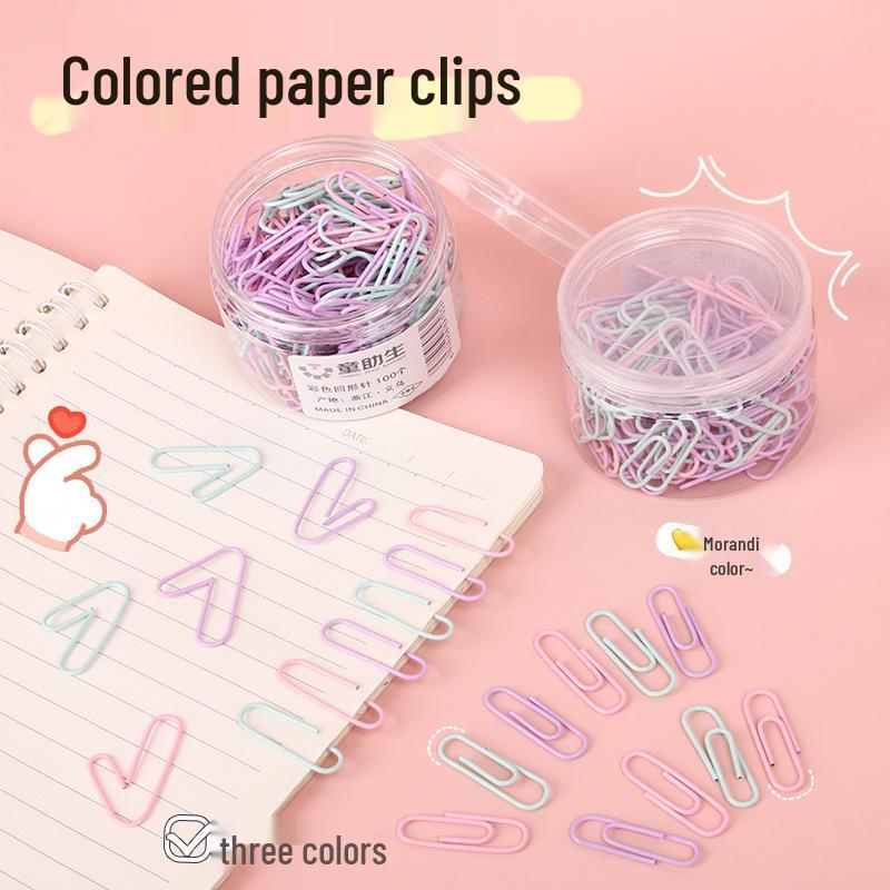 Morandi Color Metal Paperclips: Cute Planner Gift with Stylish Packaging and Label Pins