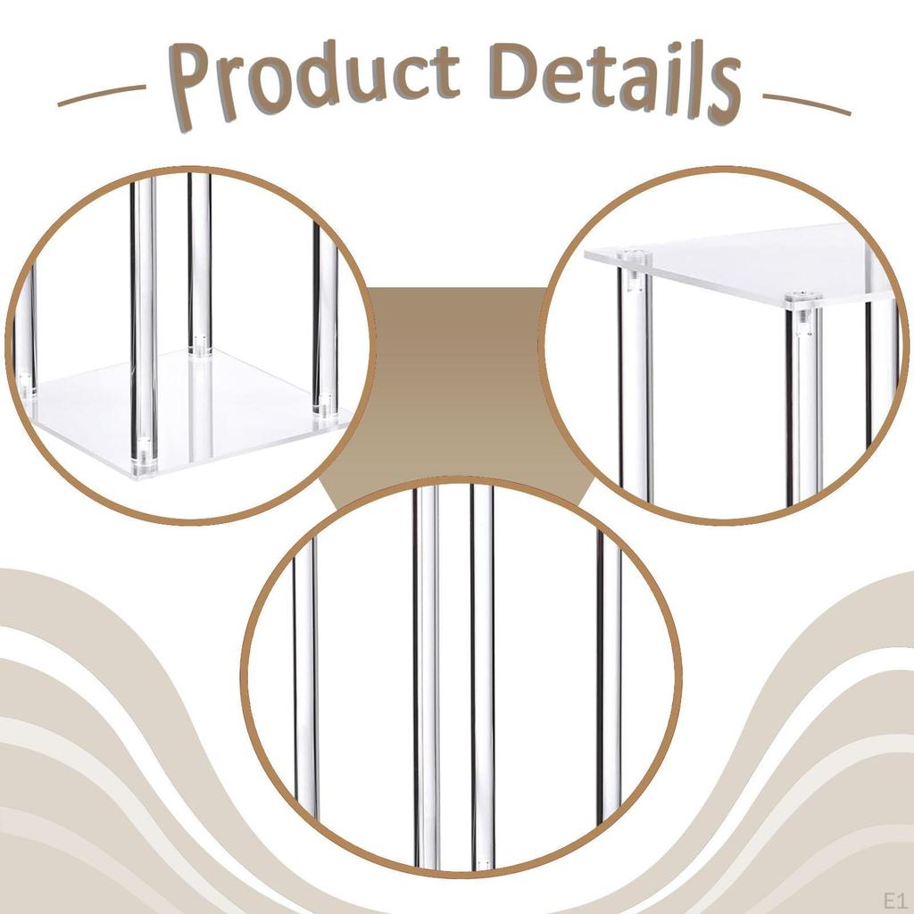 Acrylic Flower Stand Pillar Column Geometric Transparent Pedestal Tall Vase for Home