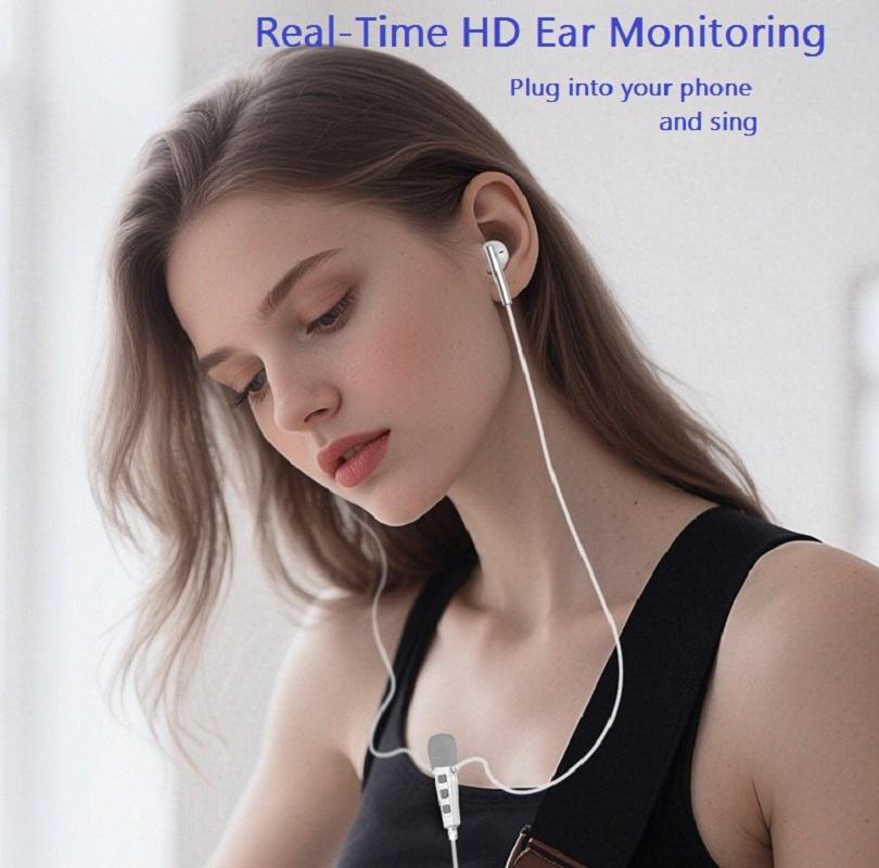 Type C&3.5mm For Live Broadcast Karaoke Clip On Earphones Portable In-ear Headsets HD Mic Hifi Sound Gamer Earphones for Samsung