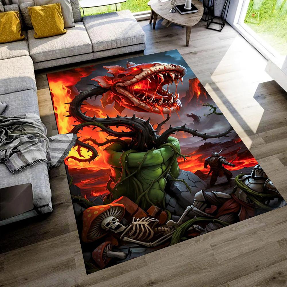Plants Vs. Zombies Floor Rug Office Rug Design for Living Rooms Decorate Room Dining Room Game Room Anti-slip Rug Anime Office Decor Wedding Party Gif