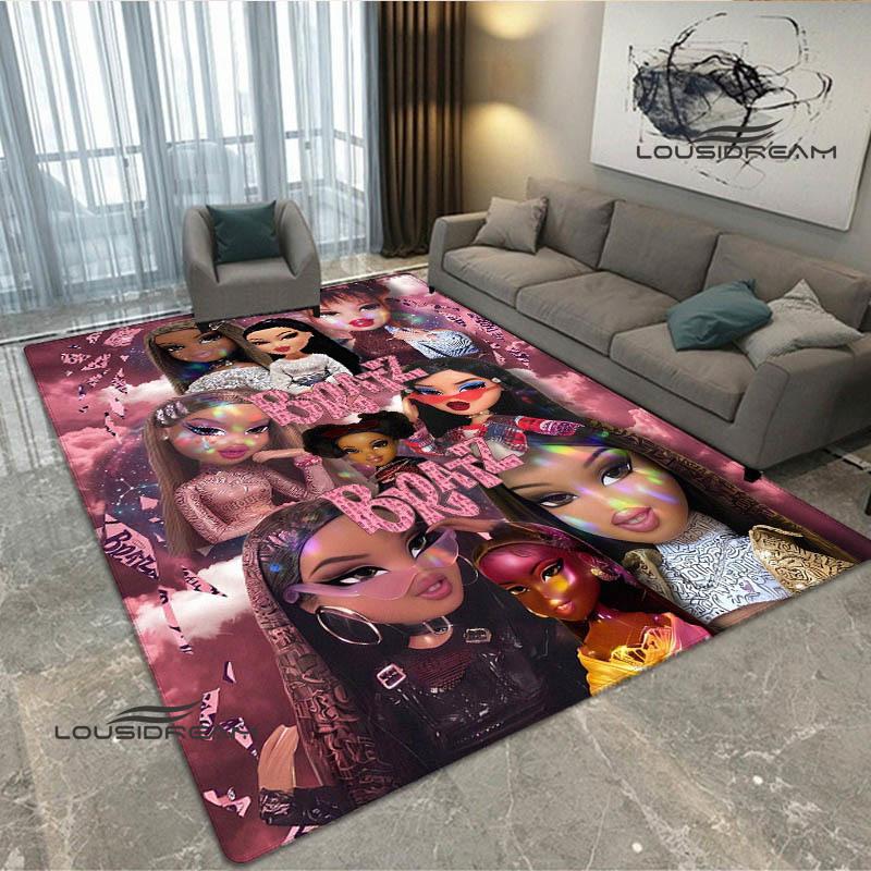 Bratz kawaii printed carpet Non-slip carpet outdoor carpets area rug Home bedroom decor rug for bedroom birthday gift