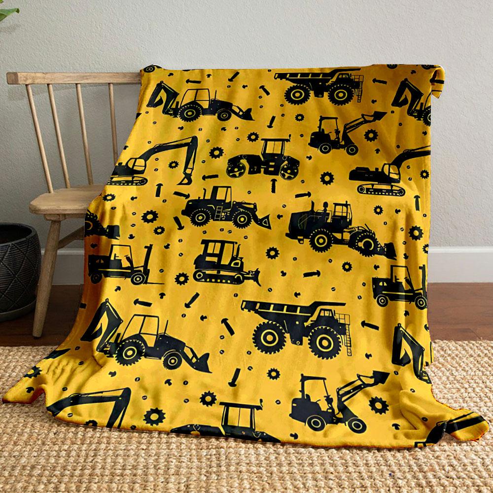 

Construction Vehicles Print Blanket bedroom Blanket for Livingroom Couch lunch break Soft throw for Friend s festival Gift 80cm x 120cm