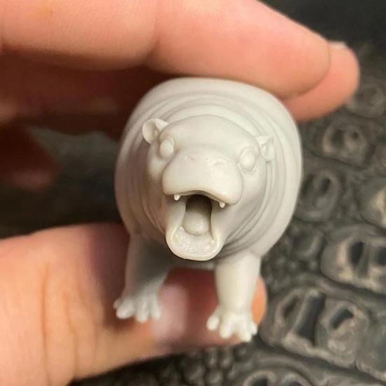 Simulation Hippopotamus Figurine Roaring Hippo Statue River Horse Sculpture Educational Toy Resin Animal Model Decoration Ornament