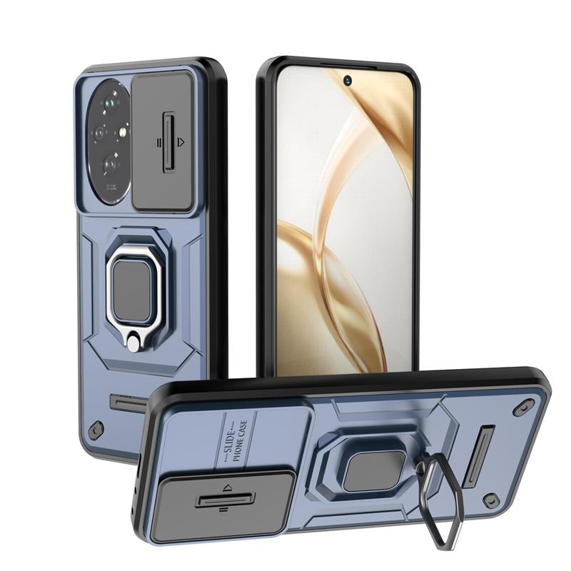 For Honor 200 Case Cover Honor 200 Capas Shockproof PC Back Phone Bumper Slide Lens Ring Holder Fundas Huawei Honor 200 Honor200