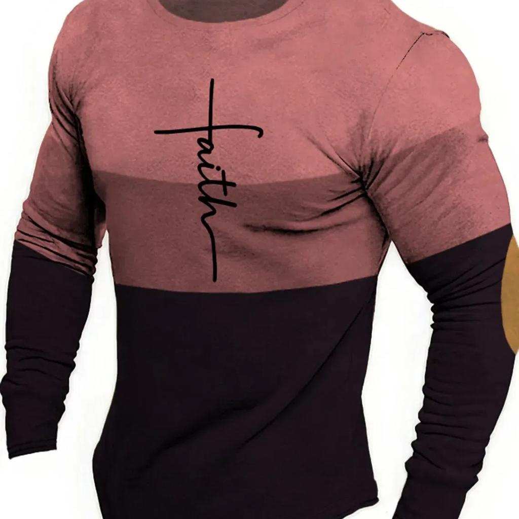 Men's Fashion Designer Casual Men's Cross Line 3D Printed T-Shirt Retro Set Simple Modern Street Run Fitness Sports Long Sleeve