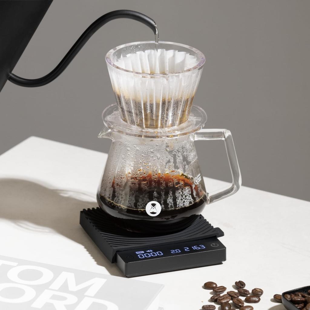 TIMEMORE Black Mirror Basic Mini Coffee Weighing Instrument with Measurement and Black Scale, High-Precision 0.1g Accuracy, 0.5g-2000g Range, Timer,