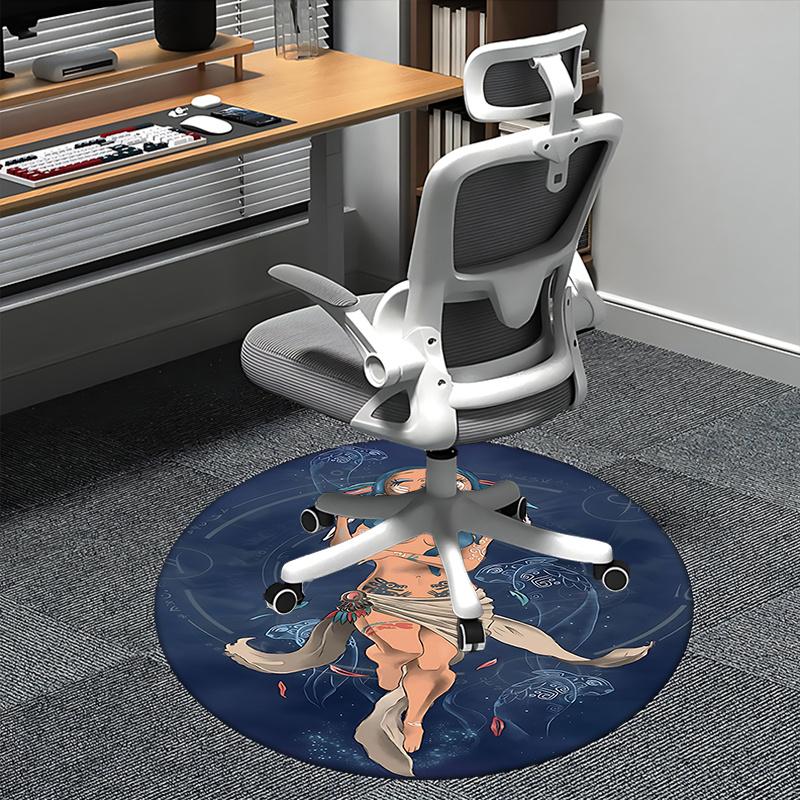 

Native American Spirit Chair Mat - Round Carpet for Home Decor, Office Use, Bedroom & Living Room Gift0210b 80cm