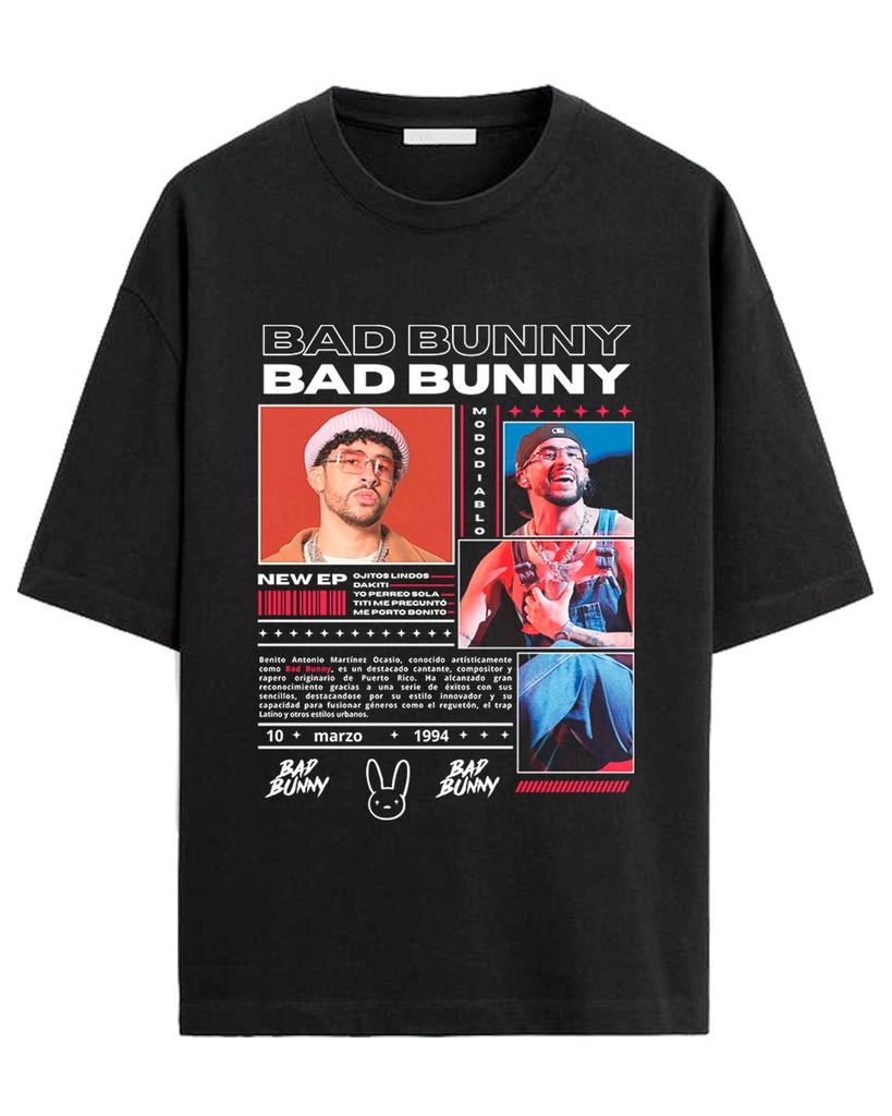 Bad Bunny Print Tshirt Unisex Women Oversized Y2k Sleeve Cotton Loose Street Harajuku Clothing High Quality Casual Loose Tee