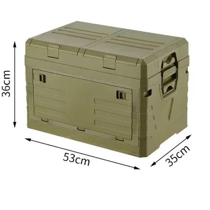 Double-Layered Picnic Storage Box, Folding Design for Outdoor Use with Multi-Functional Organizer