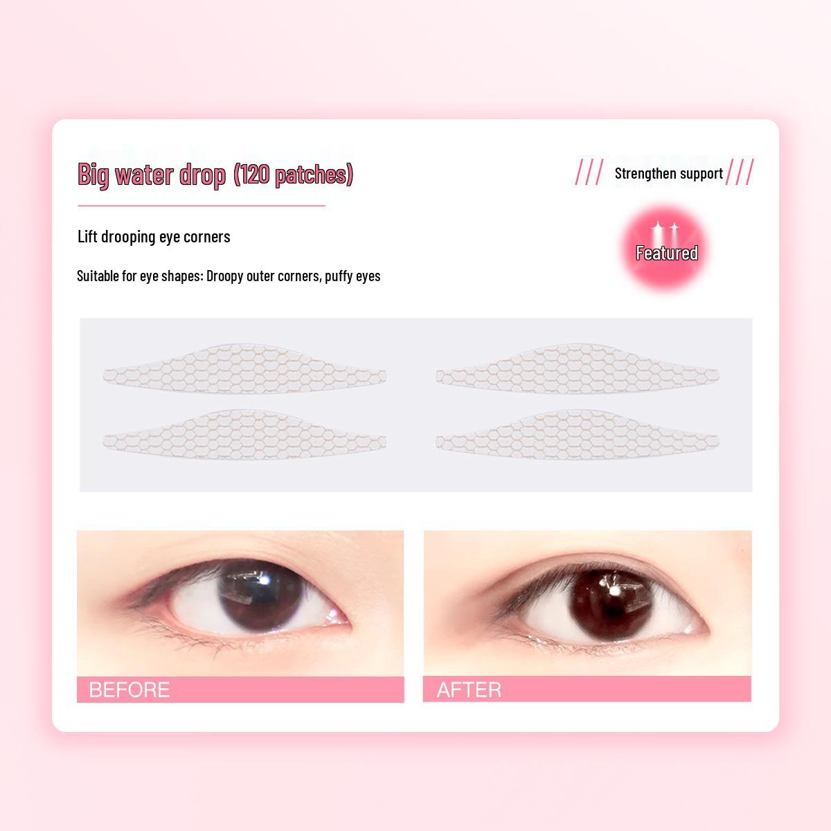 

GECOMO Thunder Eye Double Eyelid Patches: Invisible, Seamless, Natural, Long-lasting for Big Eye Beauty.