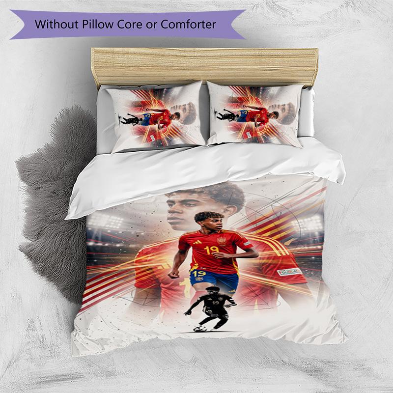 Set Lenzuola Stampato Yamal 3 Pezzi Traspirante Copripiumino con Federe Biancheria da Letto Decorativa per Camera da Letto Casa