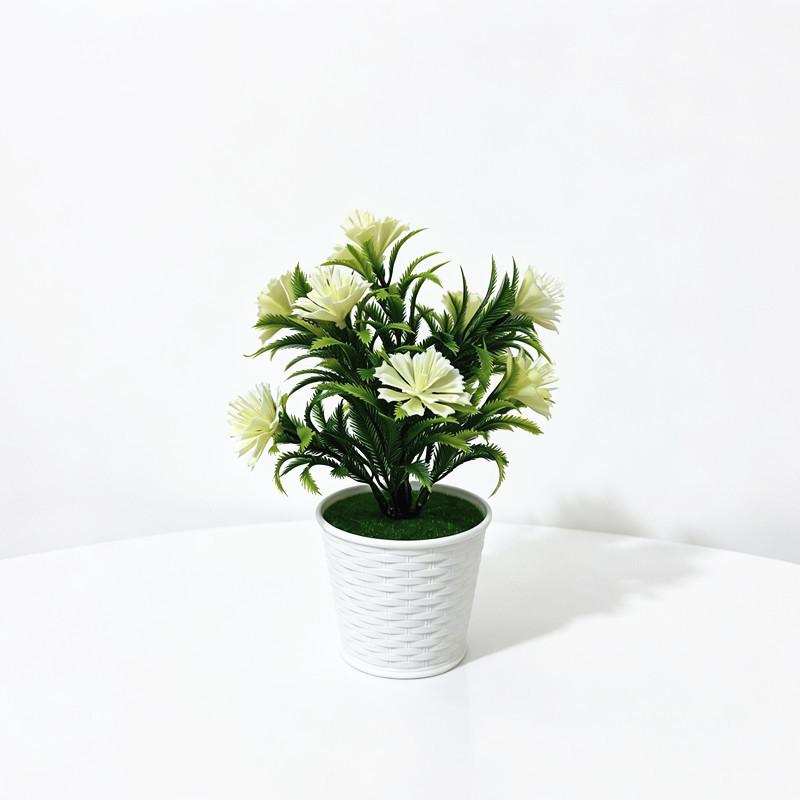 Artificial Wickerstyle Flower Pot With Plastic Flowers Decor For Home And Outdoor Use