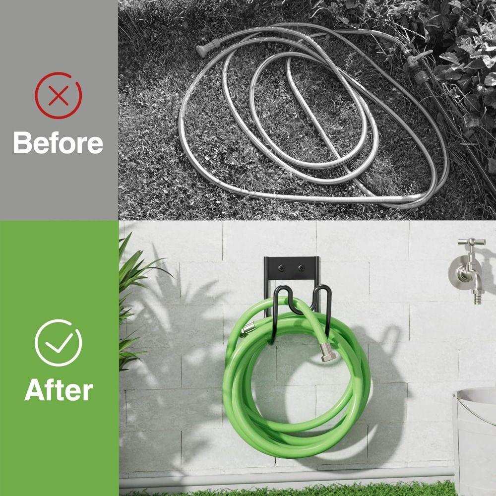 Eisen Metall Gartenschlauchhalter Wandmontage Einfache Installation Wasserschlauchständer Garten Wasserrohrhaken Wasserrohr Organisation