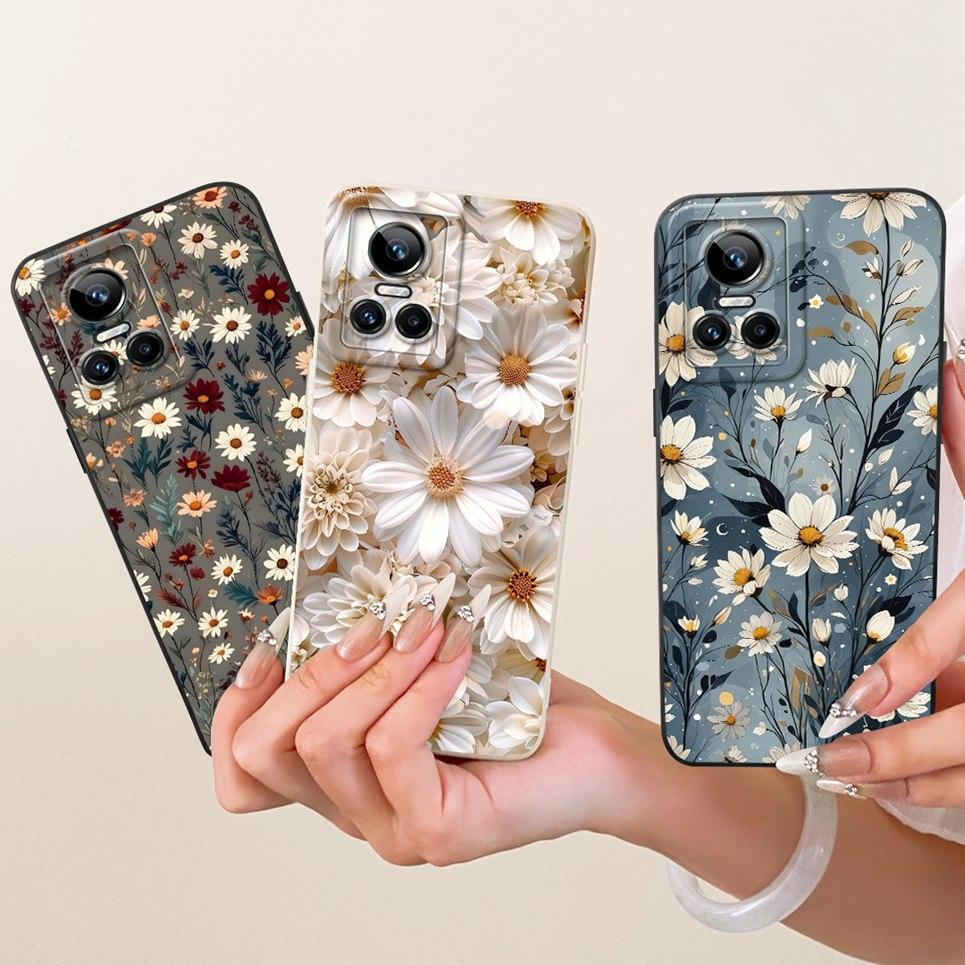 For Realme GT Neo3 Neo5 130W 250W Realme GT3 Phone Case Bow Pattern Flower Butterfly Girly Back Cover Silicone Soft Casing
