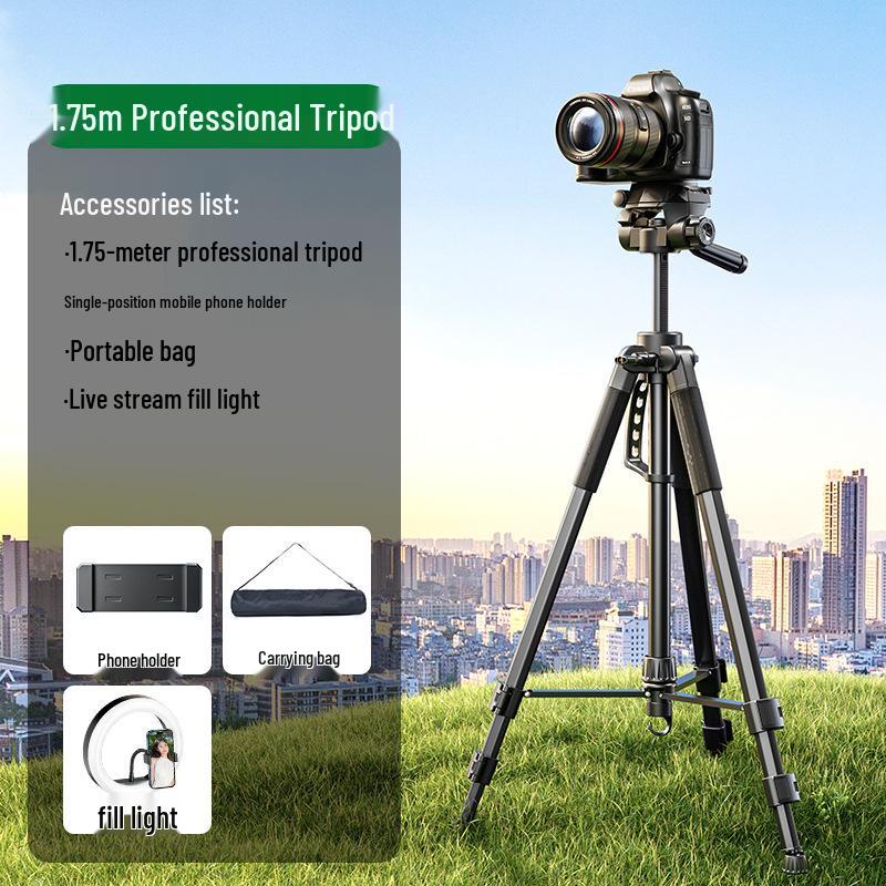 Professional DSLR & Mirrorless Camera Tripod for Live Streaming & Photography - Compatible with Canon, Sony, Fujifilm