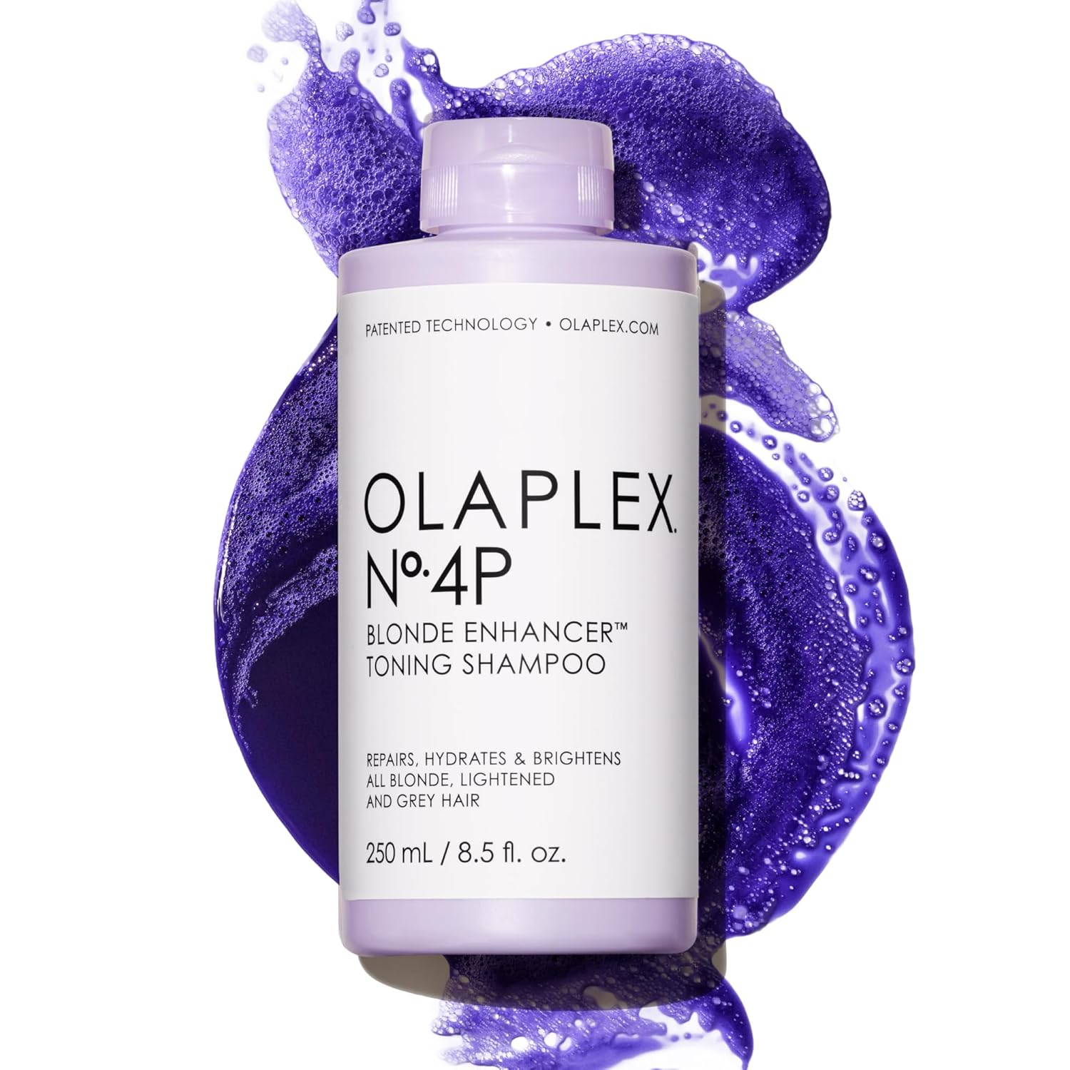 Olaplex No. 4P Blonde Enhancer Purple Toning Shampoo, Repairs, Hydrates, & Brightens All Blonde, Lightened, & Grey Hair