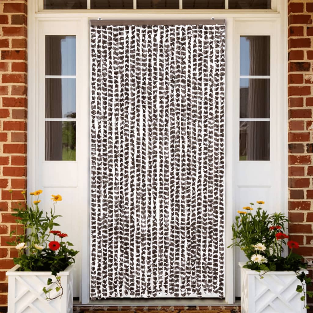 Vidaxl Zasłona Przeciwko Owadom, Brązowo-Biała, 100X200 Cm, Szenil