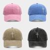 Streetwear Baseball Cap With Cross Stud Embroidery For Casual Men Women